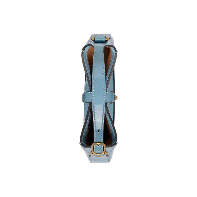 GUCCI Jackie 1961 Patent Leather Crescent Shoulder Bag Shoulder Bag Mini Women's Blue-4