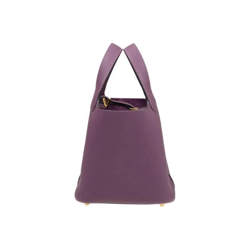 HERMES Picotin Lock TC Leather Basket Bag Handbag Bucket Bag 22 Women's N5 Cassis Blackcurrant Color-1