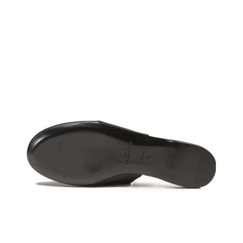 Givenchy Leather Patchwork Abrasion Resistant Closed Toe Slippers Women's Black-5