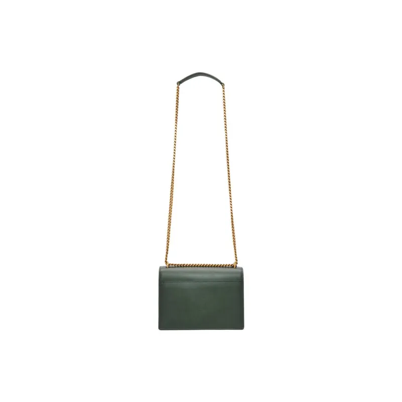 SAINT LAURENT SUNSET Calfskin Sunset Bag Shoulder Bag Crossbody Bag Medium Size Women's Dark Green-1