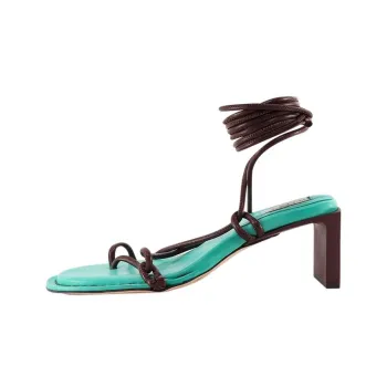 MIISTA Strap Sandals Women's Blue Brown
