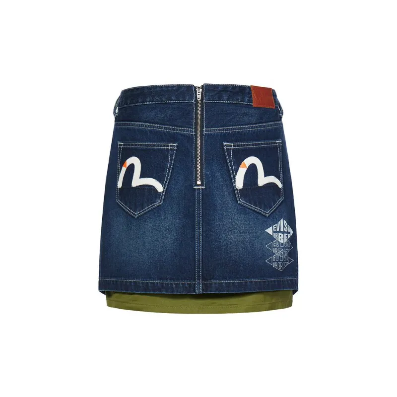 EVISU Denim Short Skirts Women's Blue-1