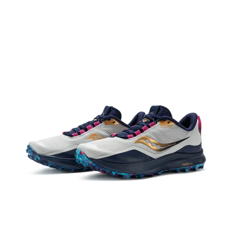 Saucony Peregrine 12 Cushioning Anti-Slip And Wear-Resistant Low-Top Running Shoes Women's Gray Purple-2