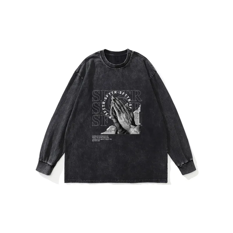 SFTTR Long Sleeved T Shirt Unisex Black-0