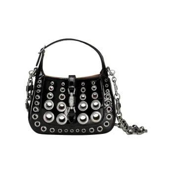 GUCCI Jackie 1961 Patent Leather Crescent Shoulder Bag Shoulder Bag Mini Women's Black
