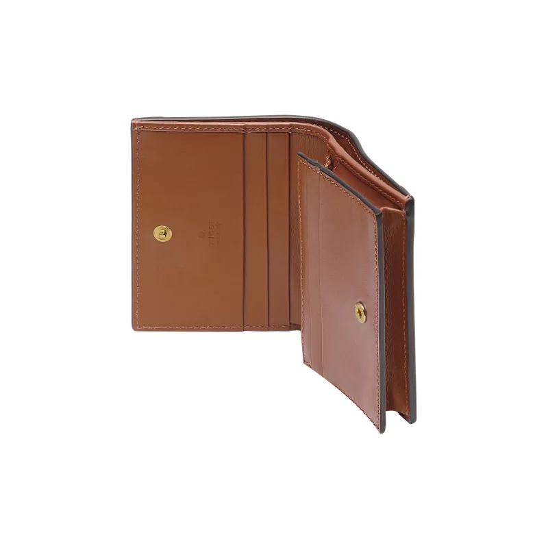 GUCCI GG Matelassé Leather Clutch Card Holder Wallet Small Size Women's Brown-4