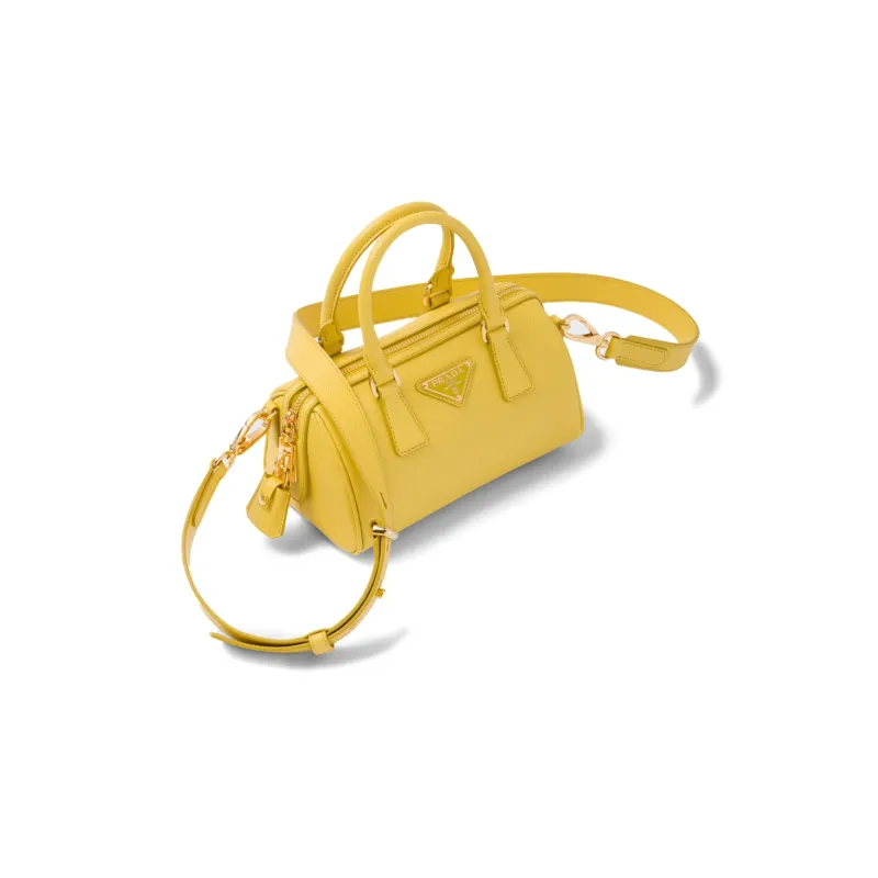 PRADA Saffiano Leather Shoulder Bag Crossbody Bag Handbag Regular Women's Sunlight Yellow-2