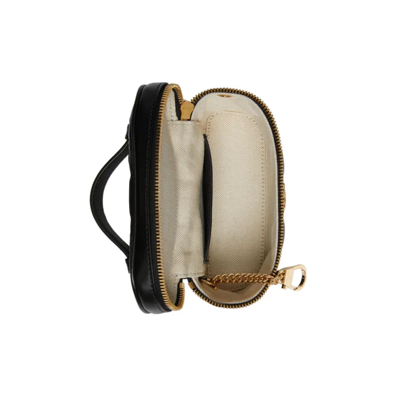GUCCI GG Matelassé Leather Handle Bag, Makeup Box, Shoulder Bag, Handbag Mini Women's Black-5