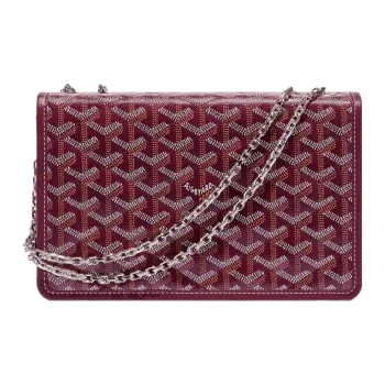 GOYARD Alexandre III Canvas With Leather Shoulder Bag Crossbody Bag Women's Burgundy