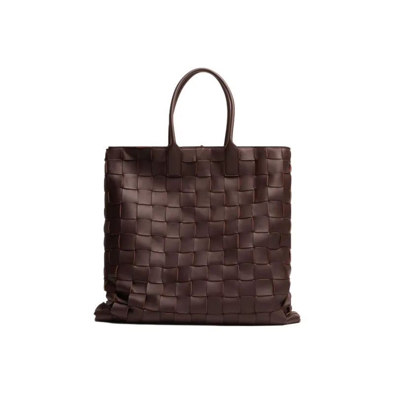 Bottega Veneta Lambskin Tote Bag, Shopping Bag, Handbag Extra Large Women's Ox Blood Red-0