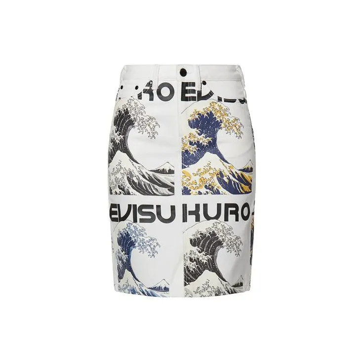 EVISU Denim Short Skirts Women's White-1