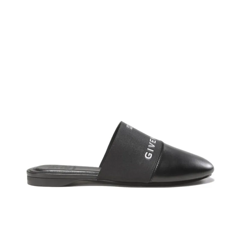 Givenchy Leather Patchwork Abrasion Resistant Closed Toe Slippers Women's Black-1