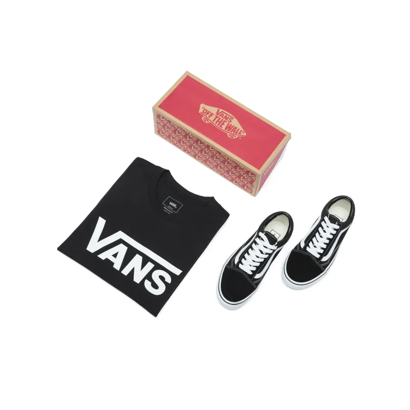 Vans Old Skool Anti-Slip And Wear-Resistant Lightweight Low-Top Skateboard Shoes Unisex Black White-1