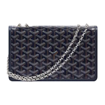 GOYARD Alexandre III Canvas With Leather Shoulder Bag Crossbody Bag Women's Marine Blue