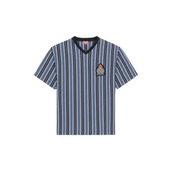 KENZO Logo patch Striped T shirt