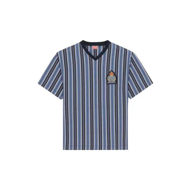 KENZO Logo patch Striped T shirt-0