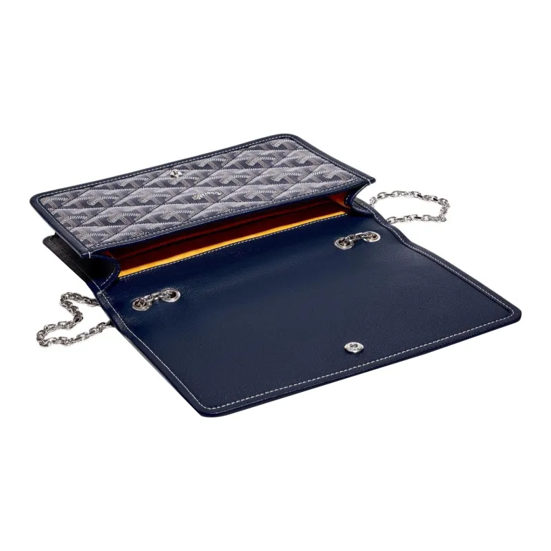 GOYARD Alexandre III Canvas With Leather Shoulder Bag Crossbody Bag Women's Marine Blue-3