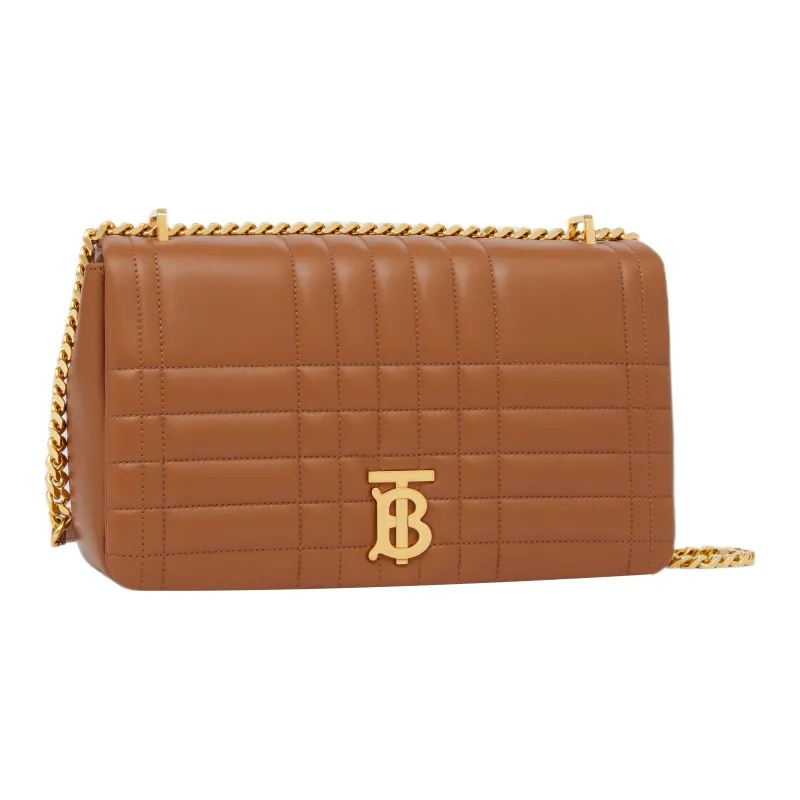 Burberry Lola Lola Bag Lambskin Shoulder Bag Crossbody Bag Medium Size Women's Brown-1