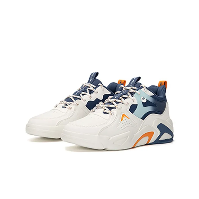 XTEP Fengxing Cushioning Anti Slip Wear Resistant Breathability Low Top Sports Casual Shoes Men's White Blue-2