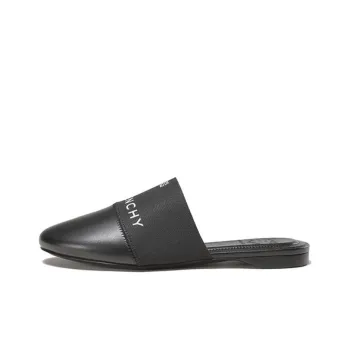 Givenchy Leather Patchwork Abrasion Resistant Closed Toe Slippers Women's Black