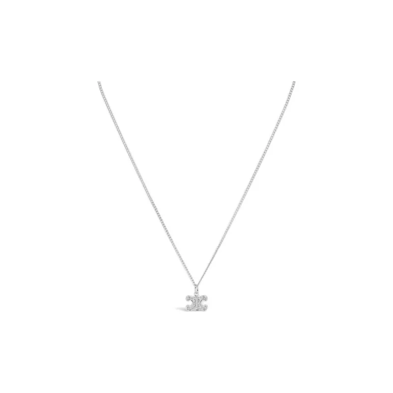 CELINE Triomphe Rhinestone Necklace-0