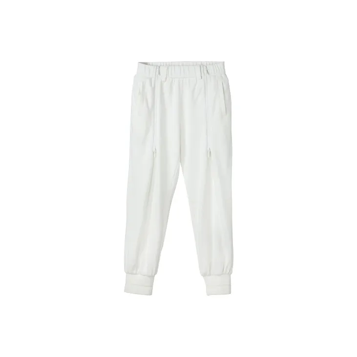 NORVINCY Breathable Elastic Waistband Solid Color Casual Pants Unisex-6