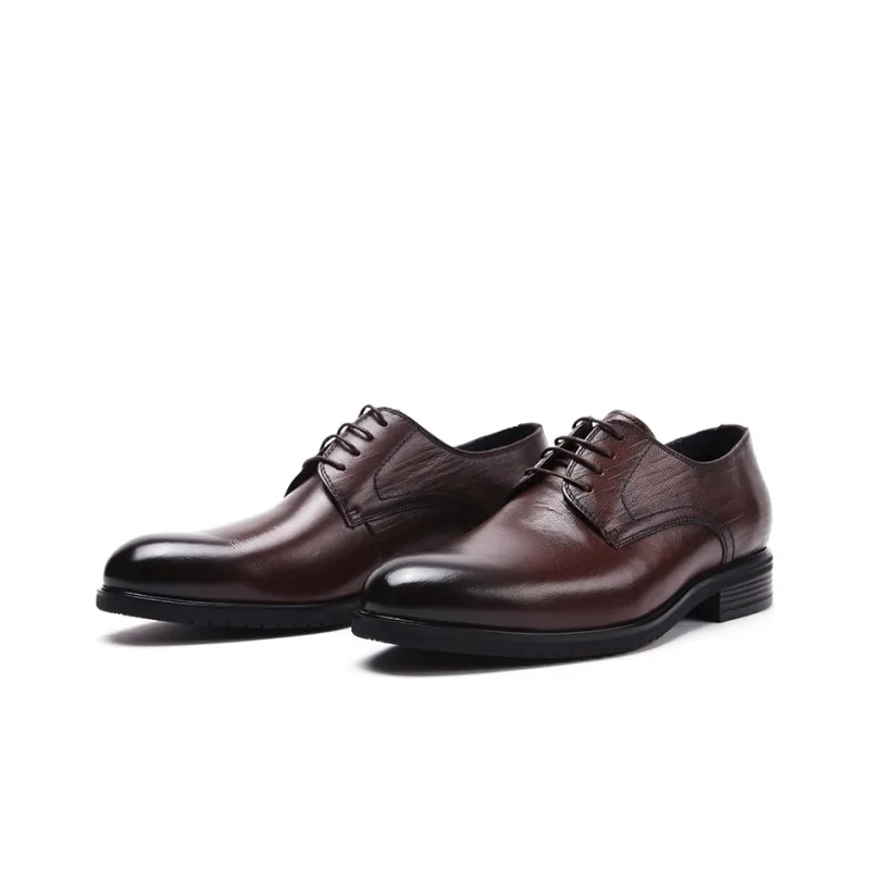 Satchi Dress Shoes Men Low Top Dark Brown-3