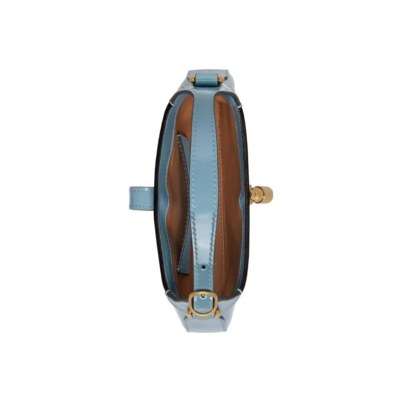 GUCCI Jackie 1961 Patent Leather Crescent Shoulder Bag Shoulder Bag Mini Women's Blue-5