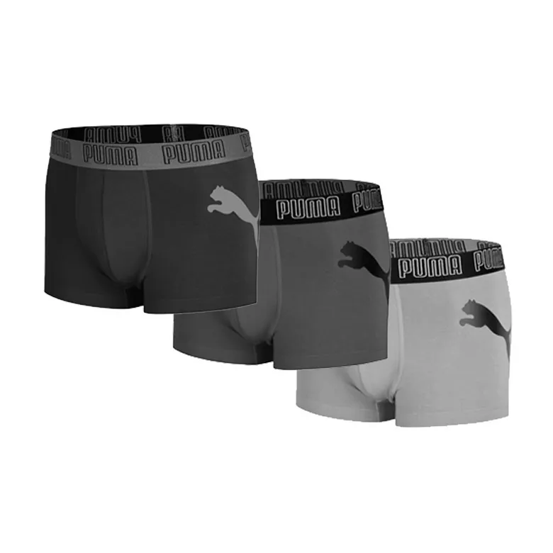 PUMA Underwear Gift Box Men's Box 3 Pack Black/Dark Gray/Light Gray-4