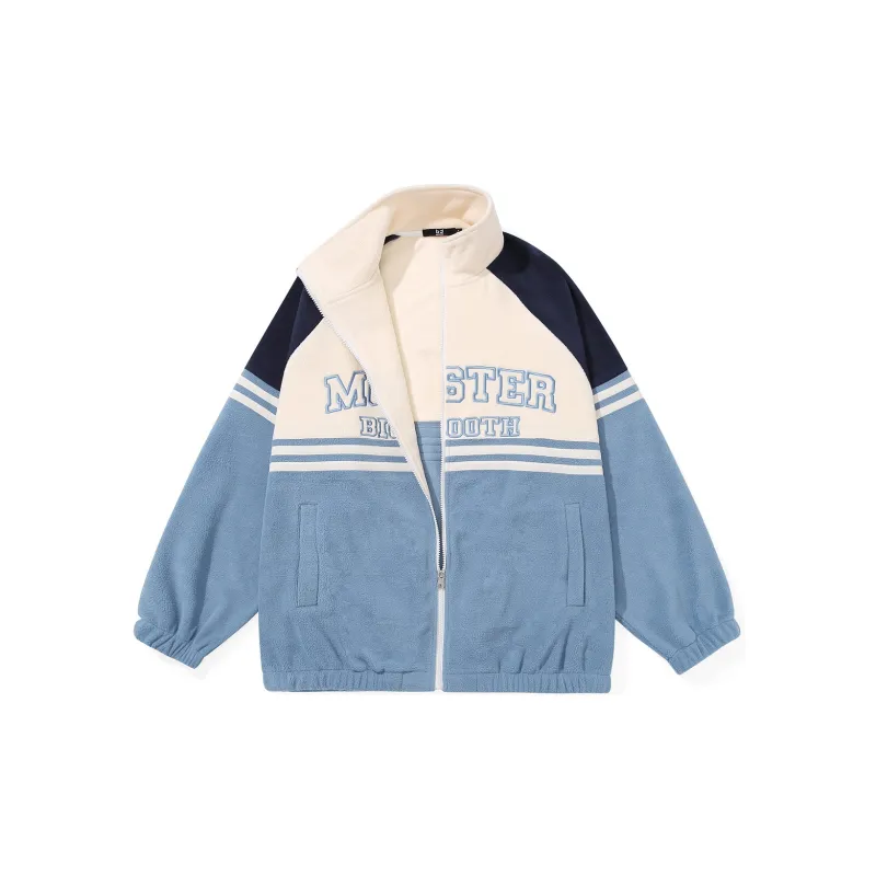 BIRDTALK Velvet Jackets Unisex Apricot Blue-1
