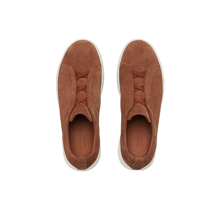 Zegna Suede Triple Stitch Tobacco-3