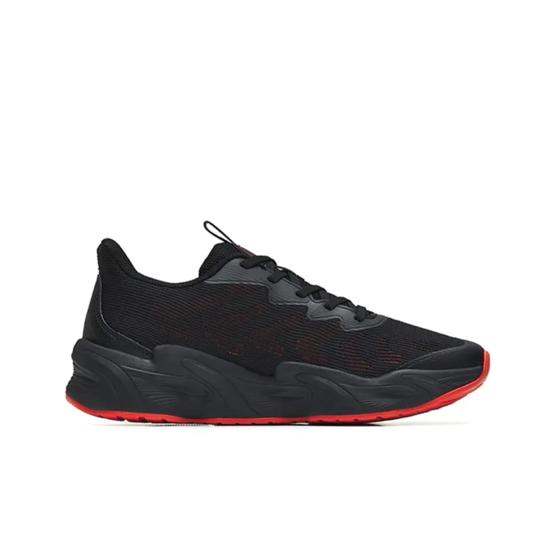 Anta Cushioning Breathable Lightweight Wear-Resistant Low-Top Running Shoes Men's Black Orange-1