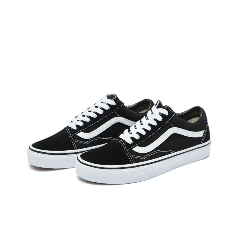 Vans Old Skool Anti-Slip And Wear-Resistant Lightweight Low-Top Skateboard Shoes Unisex Black White-4
