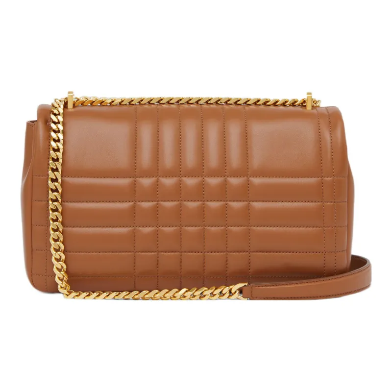 Burberry Lola Lola Bag Lambskin Shoulder Bag Crossbody Bag Medium Size Women's Brown-3