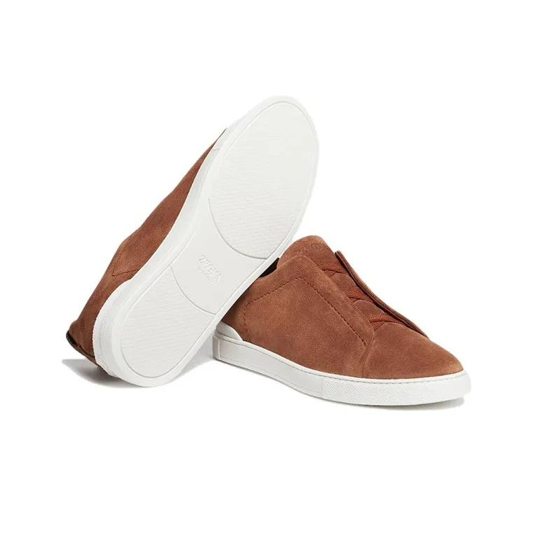 Zegna Suede Triple Stitch Tobacco-4
