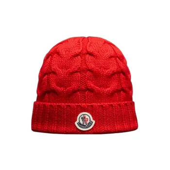 Moncler Logo appliqué Cable knit Beanie