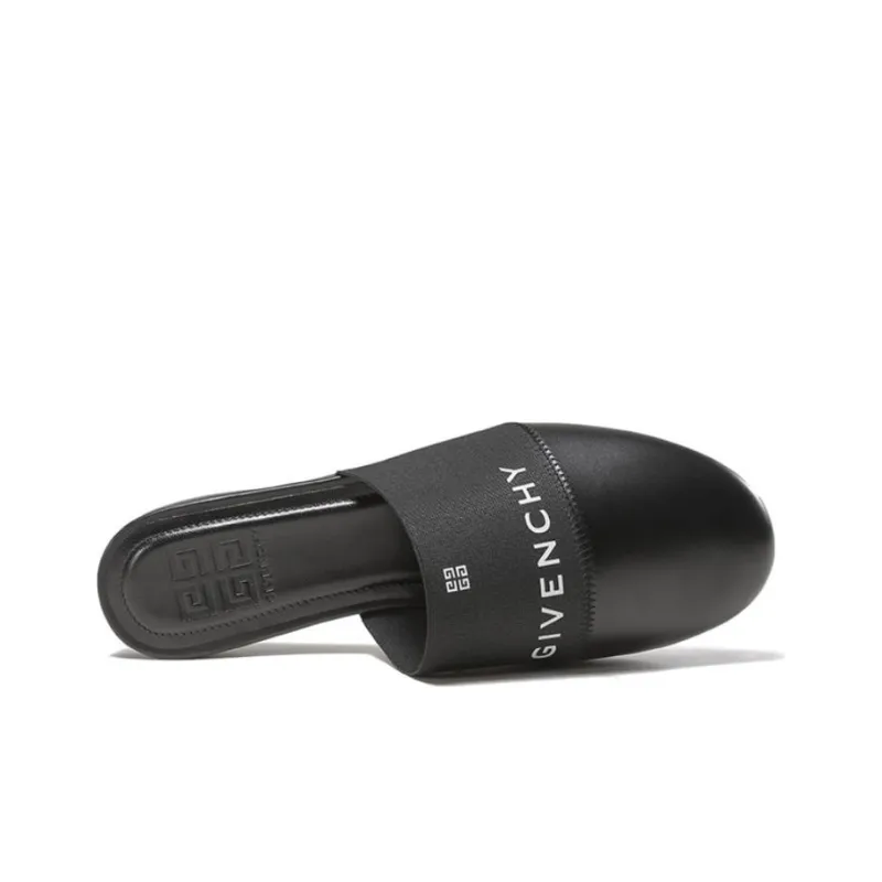 Givenchy Leather Patchwork Abrasion Resistant Closed Toe Slippers Women's Black-4