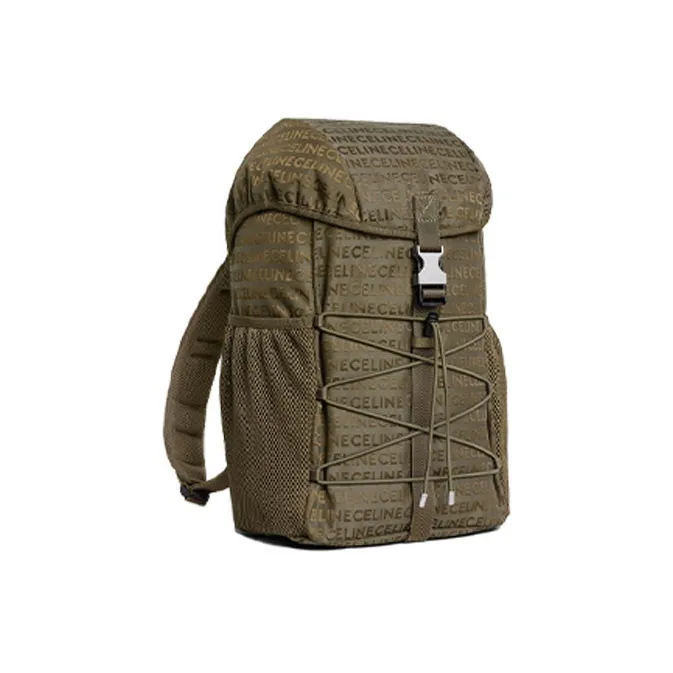CELINE Jacquard Fabric Backpack Medium Size Men's Khaki-1