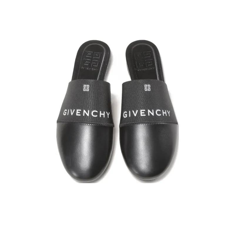 Givenchy Leather Patchwork Abrasion Resistant Closed Toe Slippers Women's Black-3