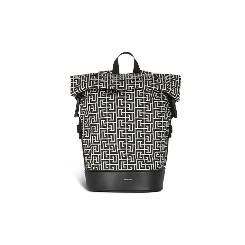 BALMAIN Leather Backpack Men's Black-0