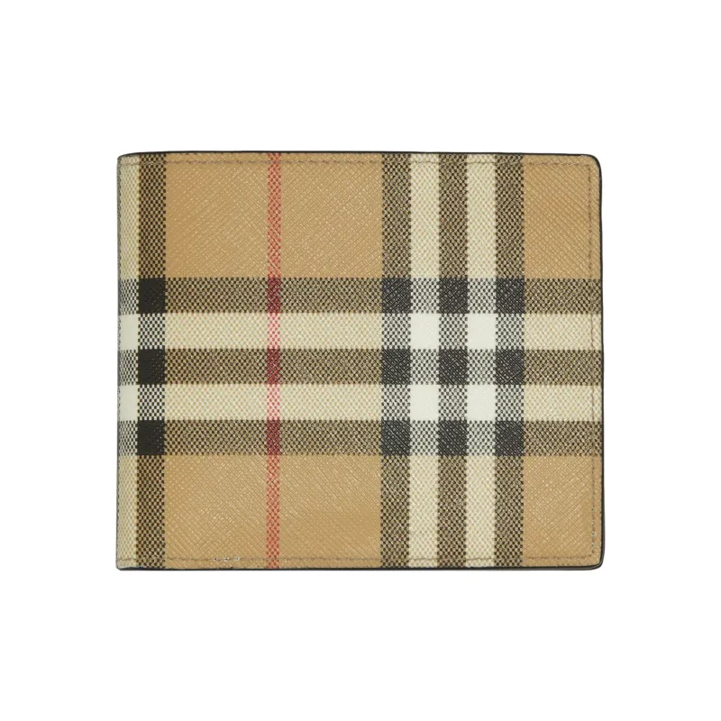 Burberry Vintage Cotton Wallet Men's Beige-0