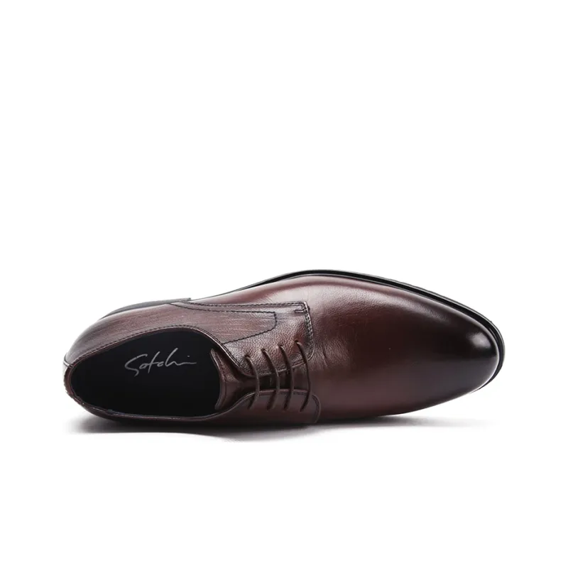 Satchi Dress Shoes Men Low Top Dark Brown-2