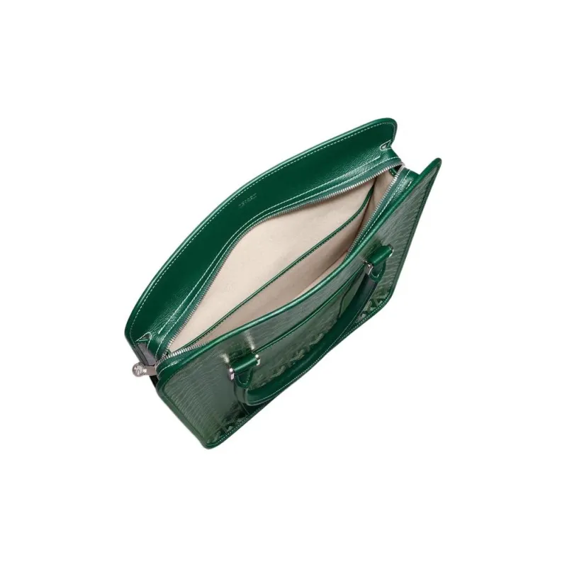 GOYARD Bourgogne Canvas With Leather Handbag Unisex Green-2