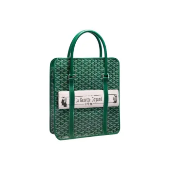 GOYARD Bourgogne Canvas With Leather Handbag Unisex Green