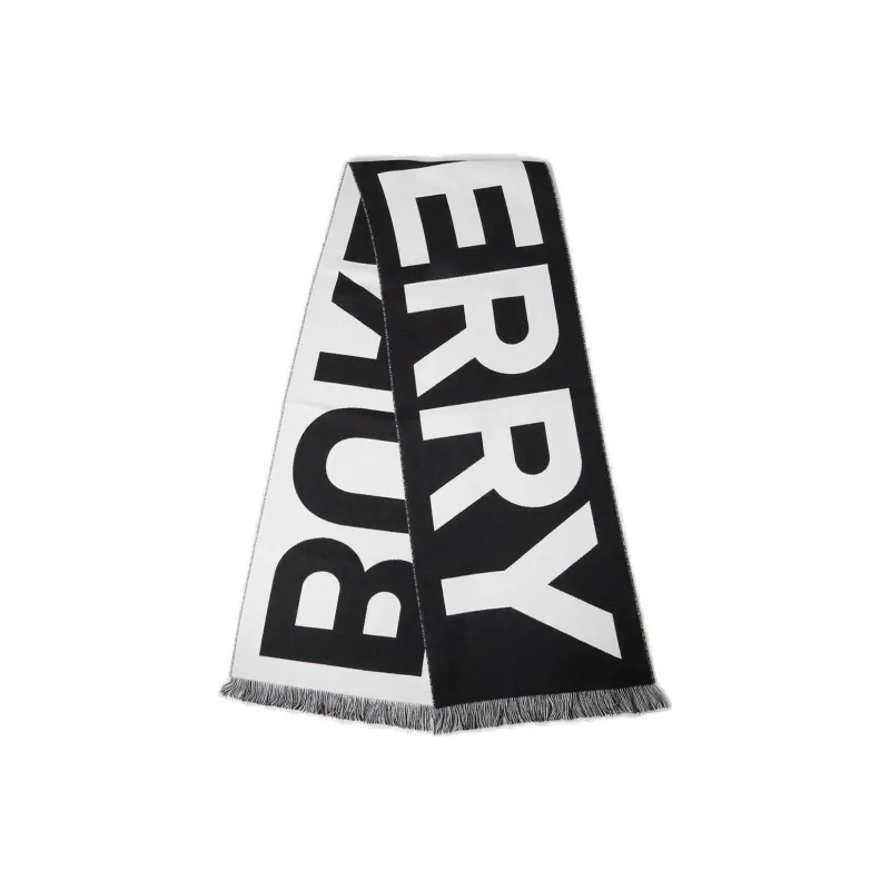 Burberry Logo Printed Fringed Scarf-2