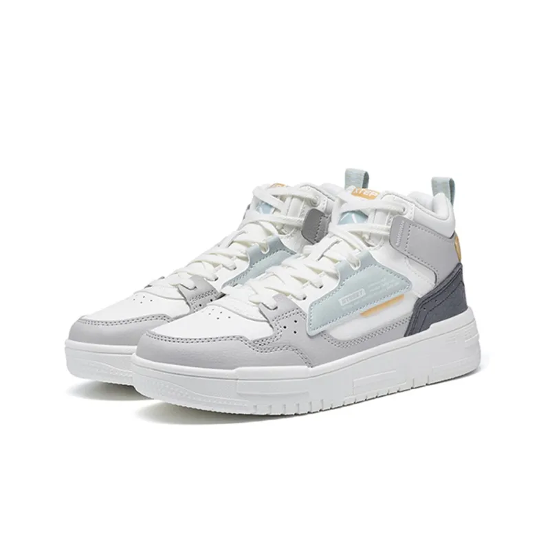 XTEP High Top Skateboard Shoes Women's White Gray-2