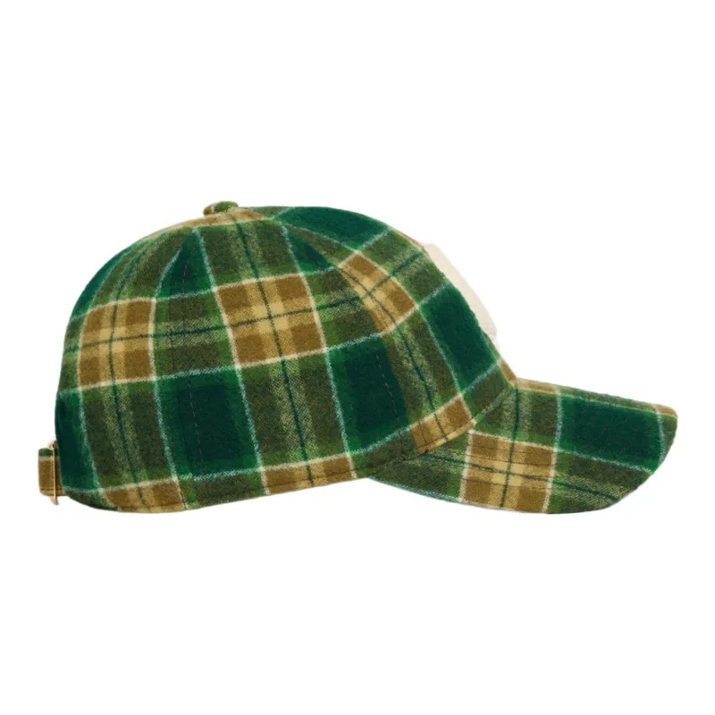 CELINE Initial Snapback Cap In Checked Wool-2