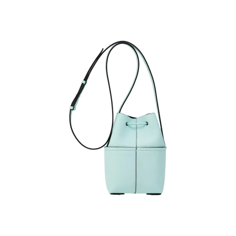 FERRAGAMO GANCINI Cow Leather Bucket Bags Shoulder Bag Crossbody Bag Mini Women's Light Aqua Green-1