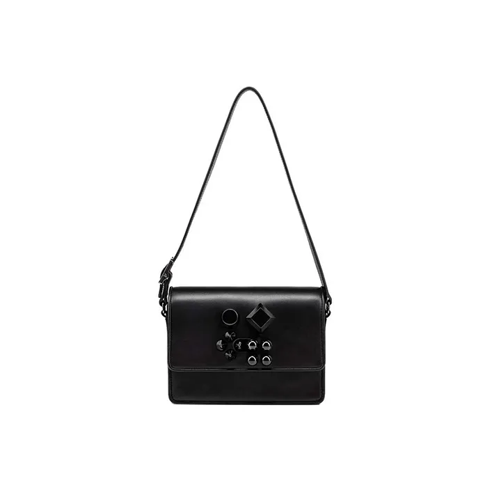 CL LUBOTING Calfskin Crossbody Bag Shoulder Bag Women's Black-0