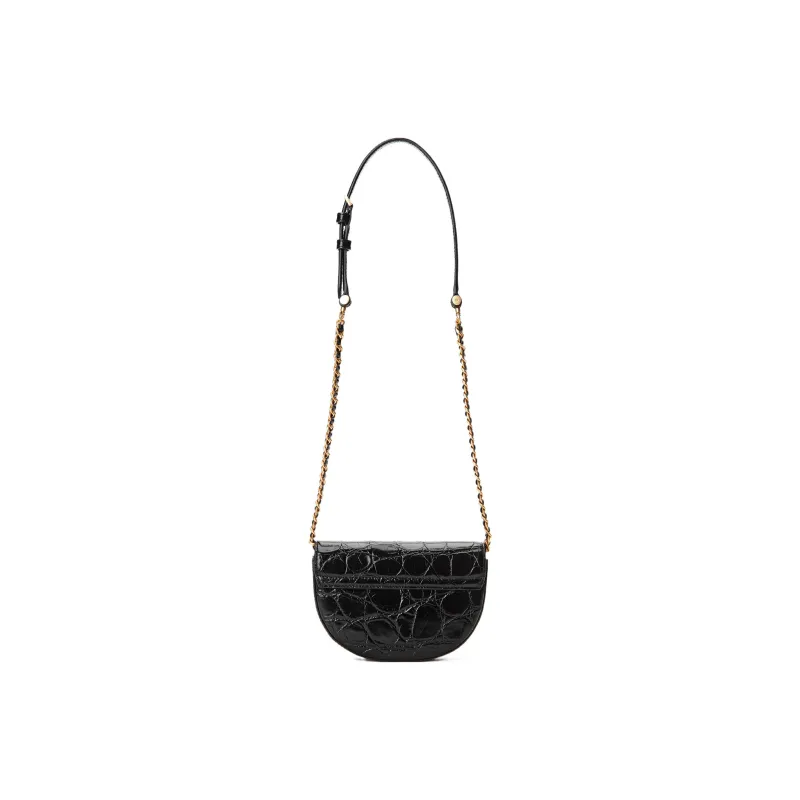 Alexander Wang Crocodile Embossed Cow Leather Crossbody Bag Shoulder Bag Women's Black-4